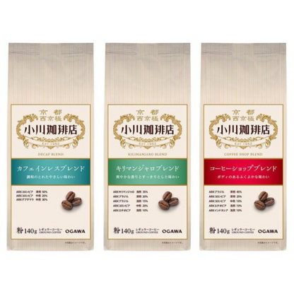 OGAWA COFFEE 小川珈琲 咖啡粉（低咖啡因特調/吉力馬扎羅特調/咖啡館特調）140g