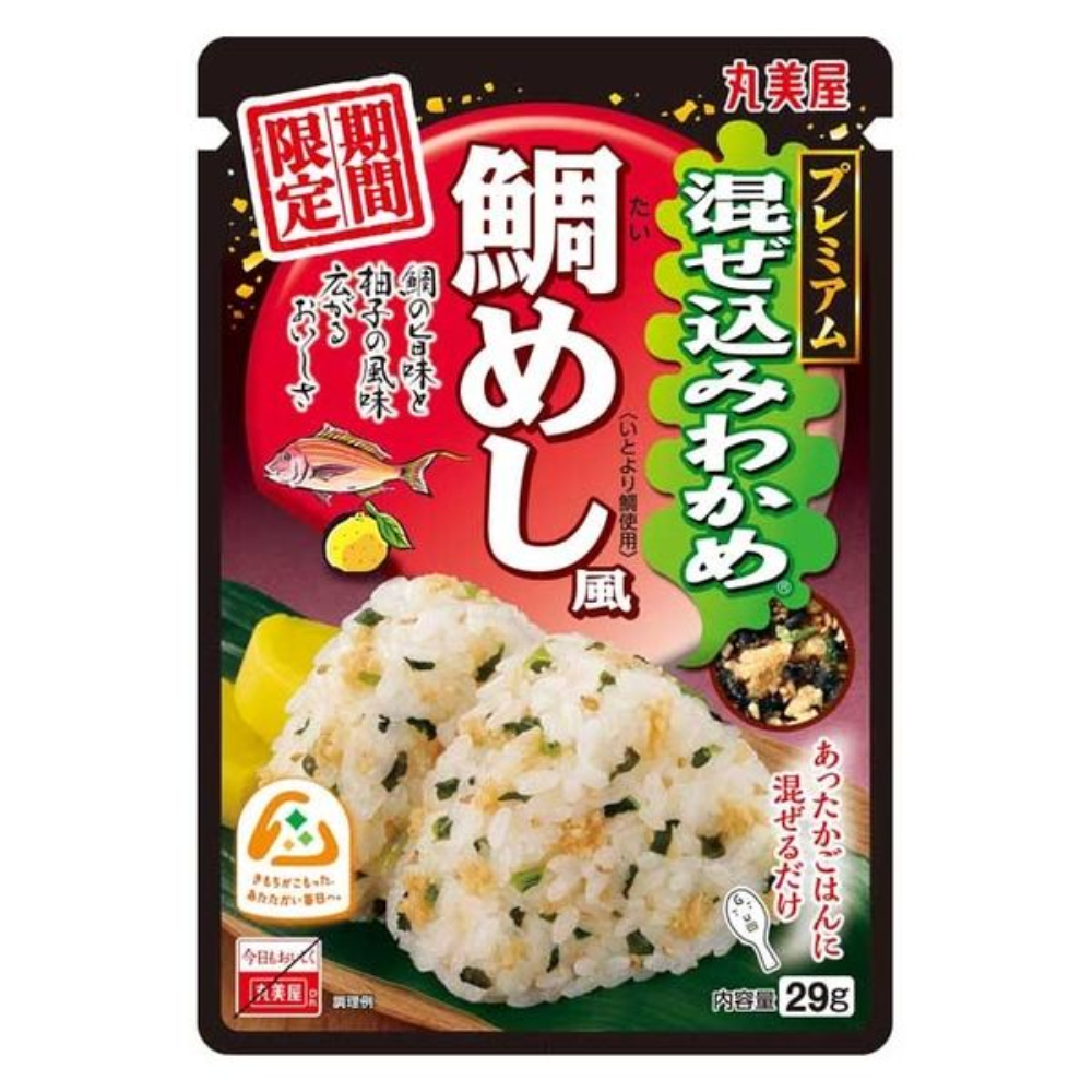Marumiya 丸美屋 Premium 海帶 拌飯香鬆（鮭魚扇貝/鯛魚飯口味）29克