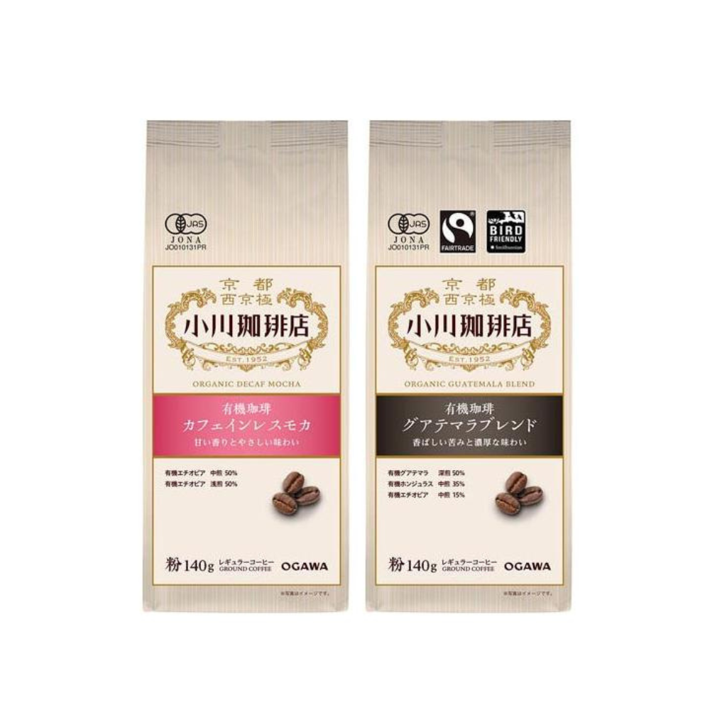 OGAWA COFFEE 小川珈琲 有機 咖啡粉（低咖啡因摩卡/瓜地馬拉特調）140g