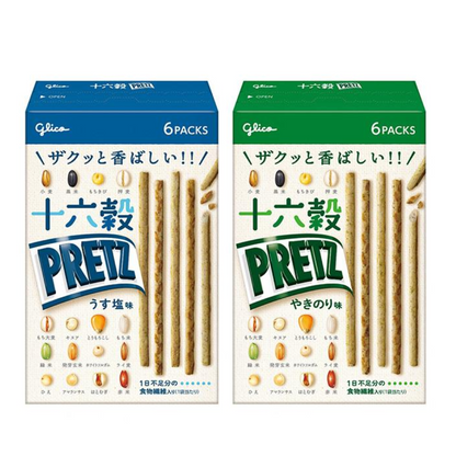 Glico 固力果 百力滋 PRETZ 十六穀（淡鹽味/烤海苔味）60g