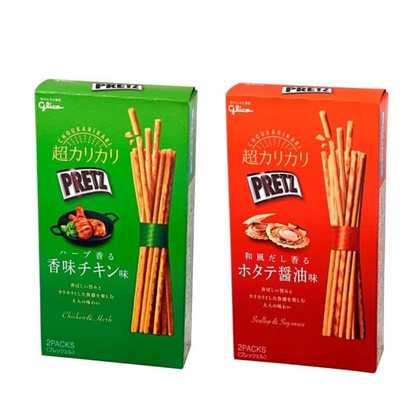 Glico 固力果 百力滋 PRETZ 超脆百力滋 (香草雞肉口味 / 和風干貝醬油口味) 55g