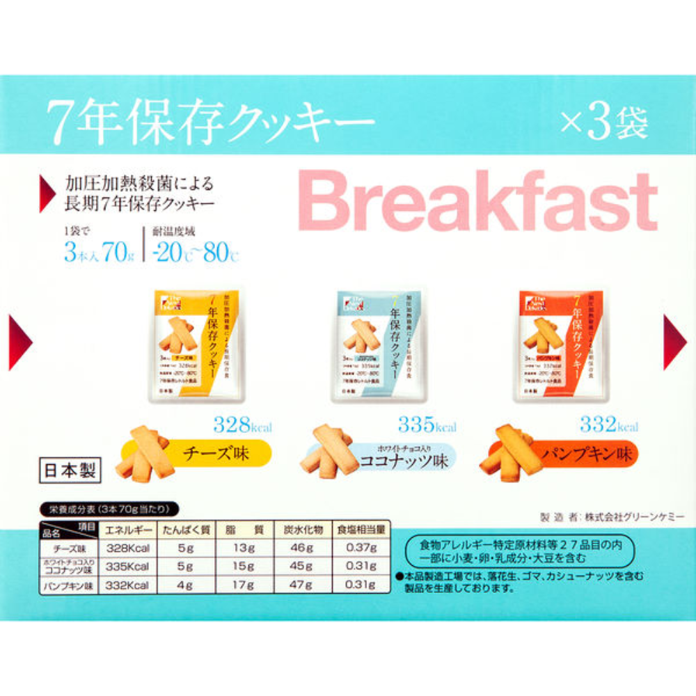 Greenchemy 防災食品 7年保存期限 即時食品 1組（3日份） (TK00000228)