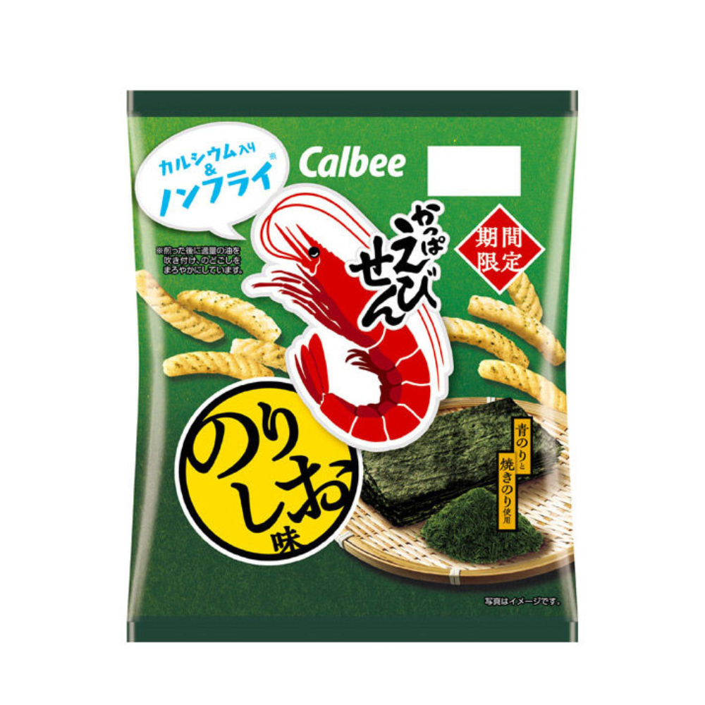 Calbee 卡樂比 蝦條 蝦仙貝 蝦餅乾 海苔鹽口味 64g