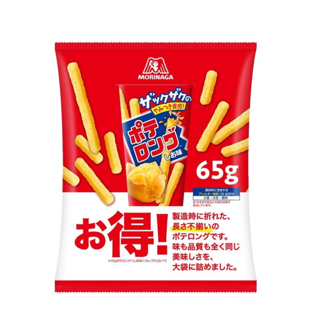 MORINAGA 森永製菓 Potalong 不均勻薯條 鹽味 非油炸 65g