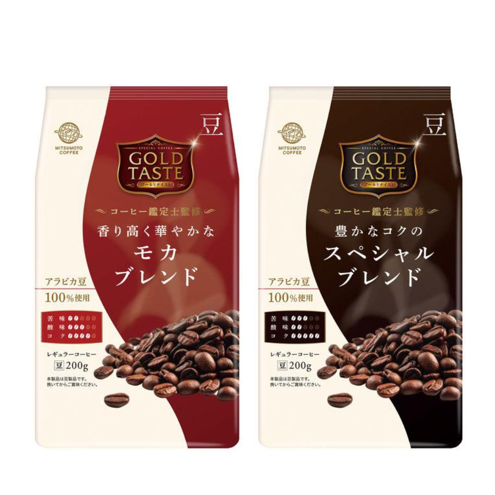 MITSUMOTO COFFEE 三本咖啡 GOLD TASTE（摩卡特調 / 醇厚特調）咖啡豆 200g