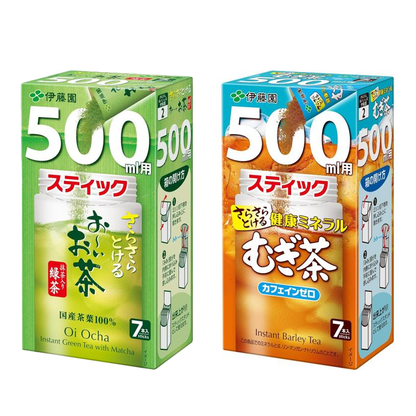 伊藤園 500mL用即溶麥茶粉 / 綠茶粉 1盒(7包入)